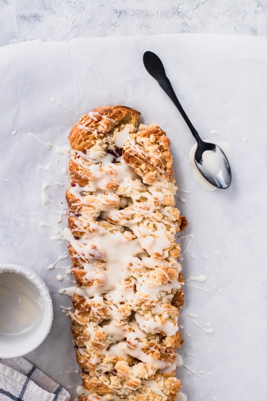 Danish Braid Pastry with drizzled glaze 