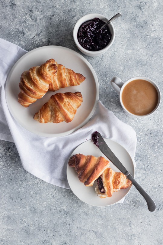 French Croissants on a table
