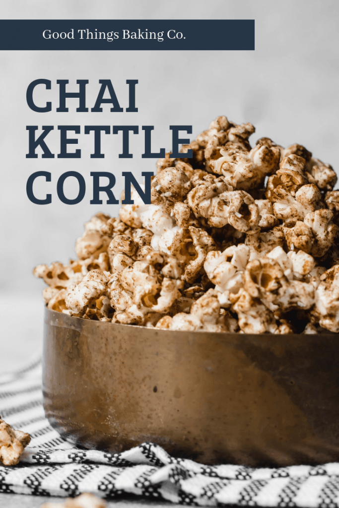 Chai Kettle Corn is a little spicy and sweet, with just a hint of salt for balance. It’s a perfect fall snack in every way. 