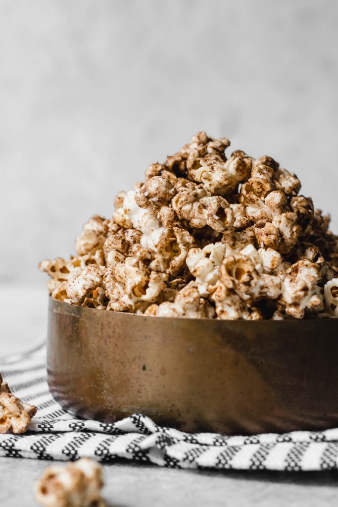 A picture of Chai Kettle Corn with a link to the recipe