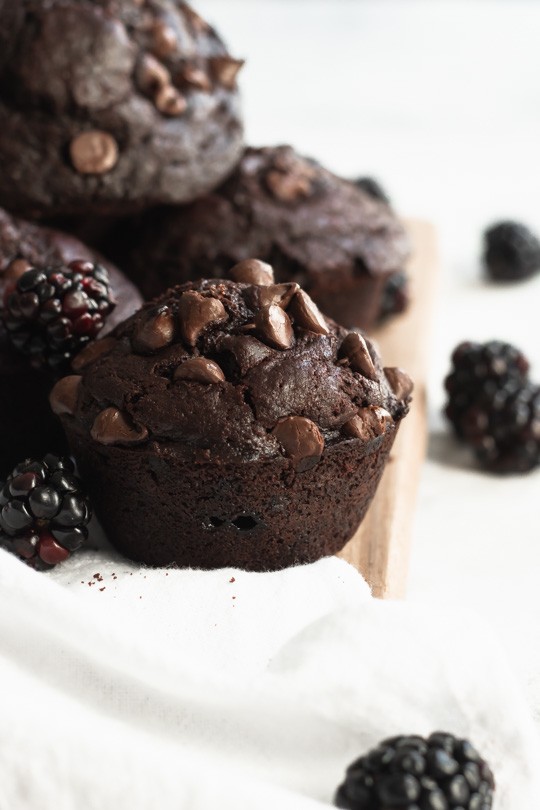 Double Chocolate Blackberry Muffins || Good Things Baking Co.