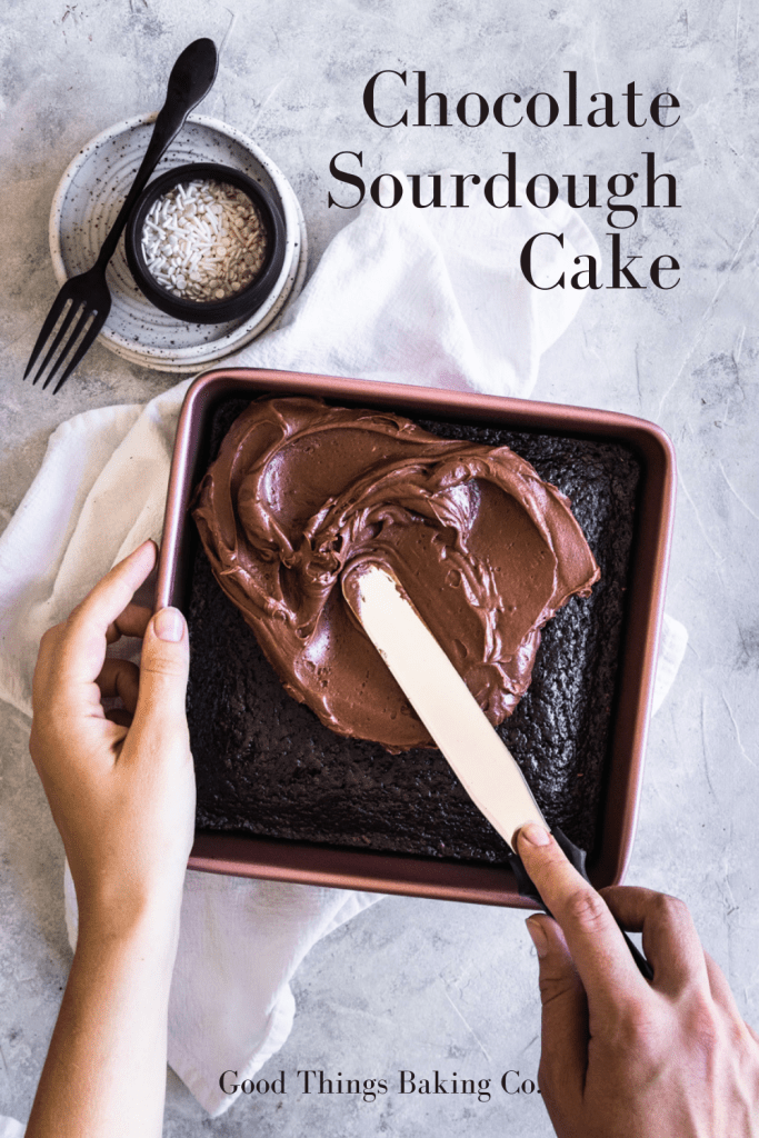 Easy Sourdough Chocolate Cake with Fudge Frosting