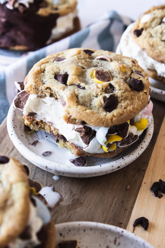 Easter egg cookie ice cream sandwiches