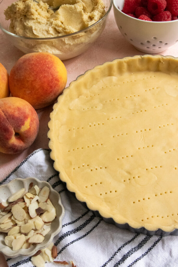 The tart crust, ready for baking.