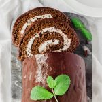 Chocolate Swiss Roll with Mint Chocolate Chip Filling