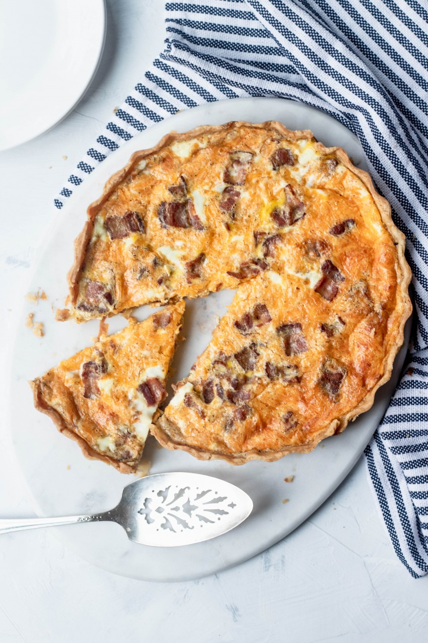 Cheddar, Bacon, and Caramelized Onion Quiche Good Things Baking Co