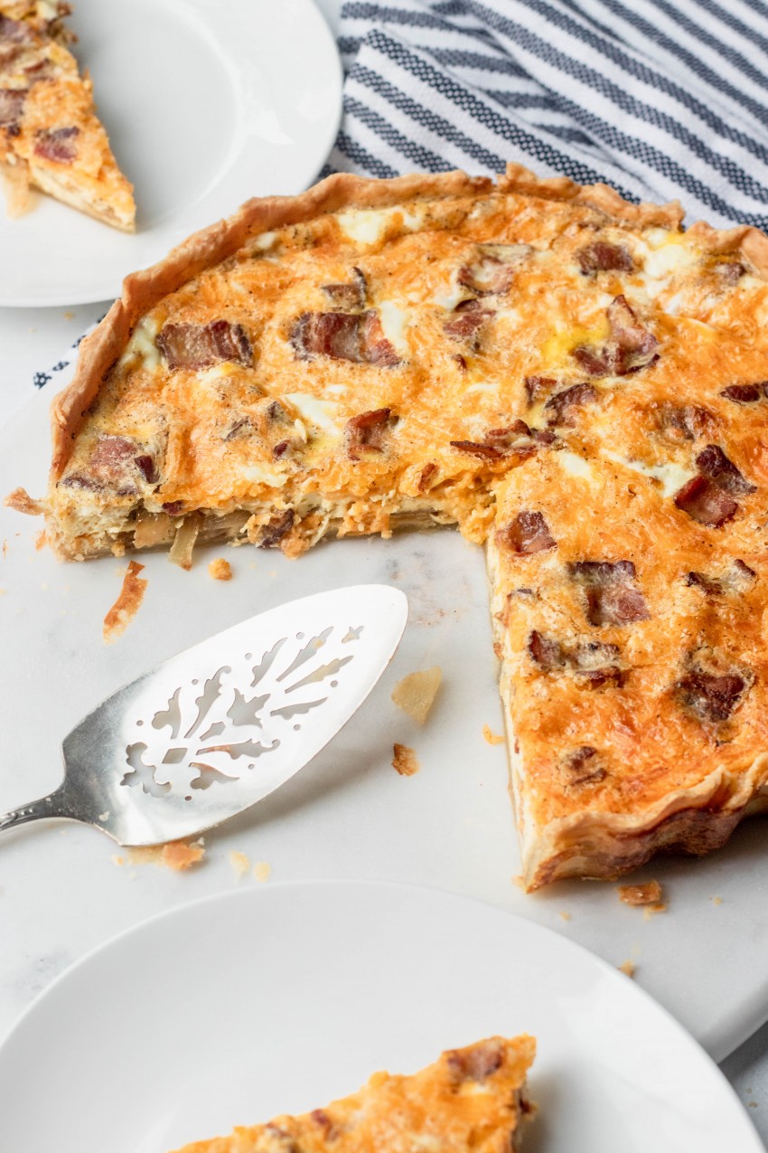 Cheddar, Bacon, and Caramelized Onion Quiche Good Things Baking Co