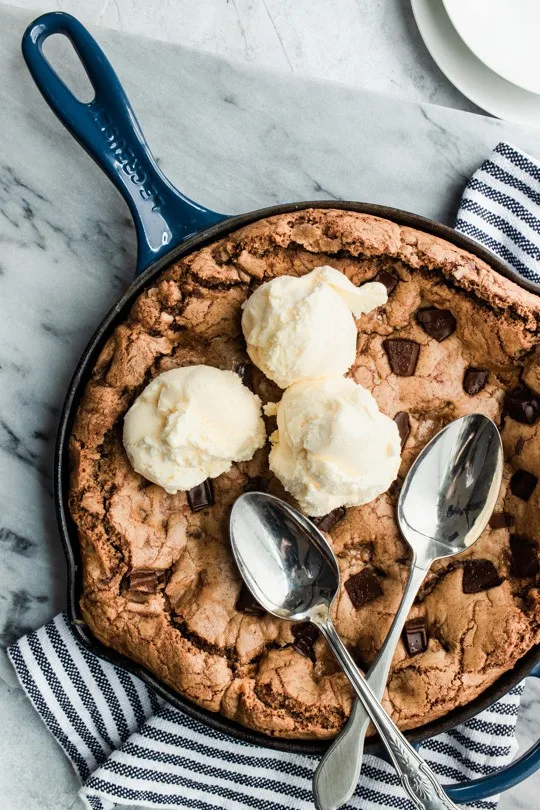 Toffee Chocolate Chunk Skillet Cookie