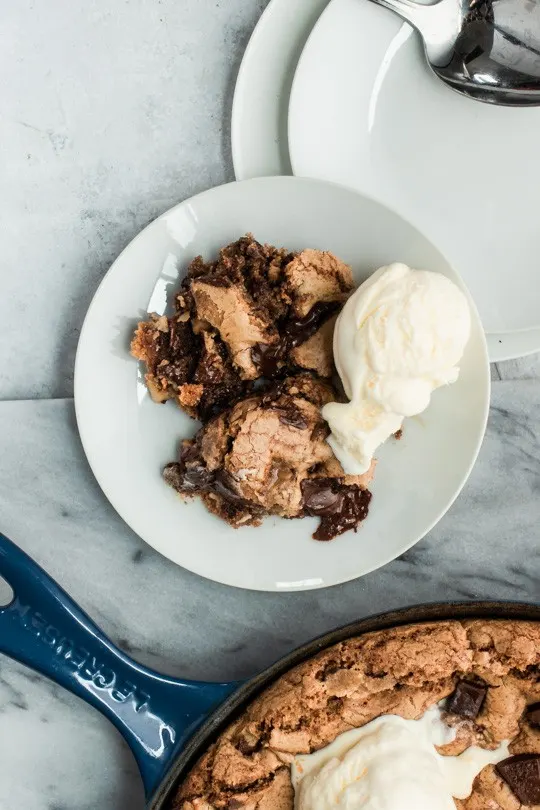 Toffee Chocolate Chunk Skillet Cookie