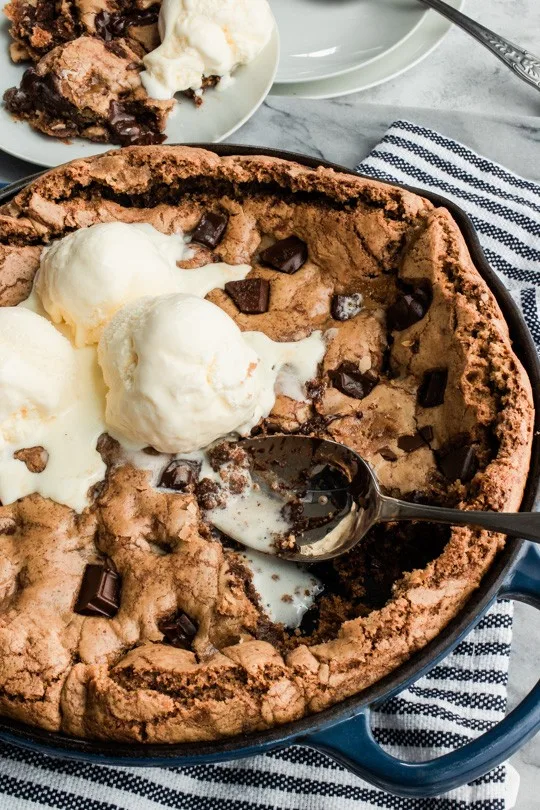 Toffee Chocolate Chunk Skillet Cookie