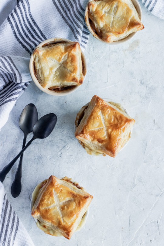 French Onion & Steak Puff Pastry Pies