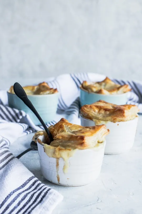 French Onion Puff Pastry Pot Pies