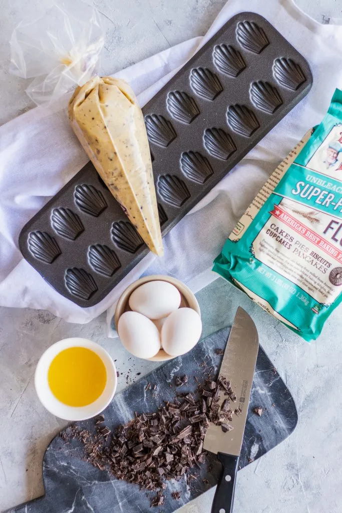 Chocolate Chunk Mini Madeleines Prep