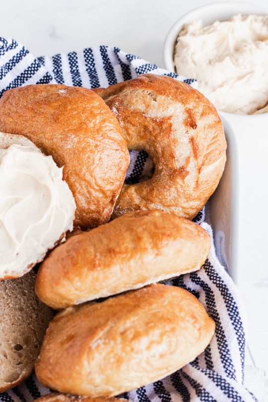 Sourdough Bagels with Brown Sugar Cream Cheese
