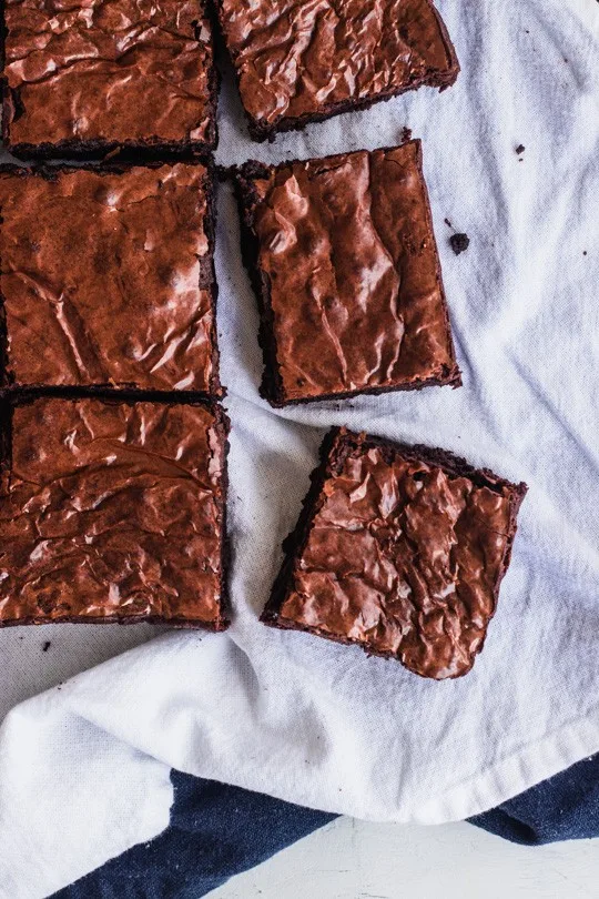 Sliced fudge brownies