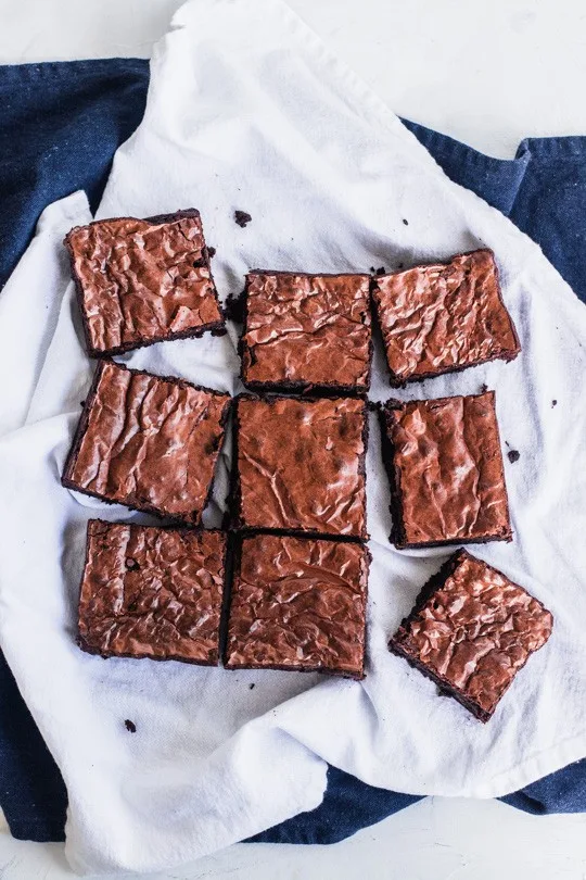 Brownies on a table