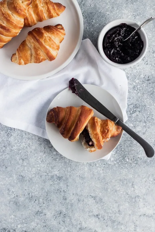 Croissants on a white plate