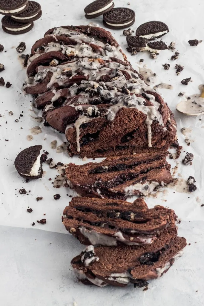 Oreo Chocolate Bread on a table