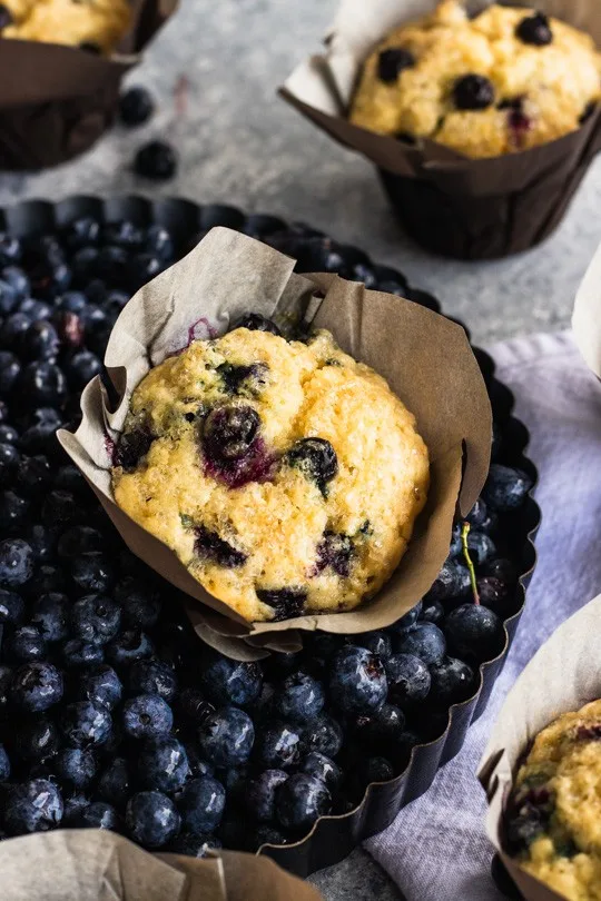 Blueberry Buttermilk Muffins- Buttermilk gives these delicately sweet muffins an added depth of flavor. || Good Things Baking Co. #goodthingsbaking #blueberrymuffins #muffinrecipe #muffins #easybreakfastidea #brunchrecipe 