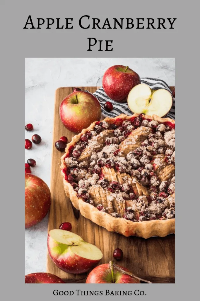 Apple Cranberry Pie has a hint of orange and spices to give this pie a perfect blend of unique and traditional flavors. || Good Things Baking Co. #goodthingsbaking #applepie #thanksgivingpie #applecranberry #pie #appledessert #pierecipe #fallpie #pieinspiration