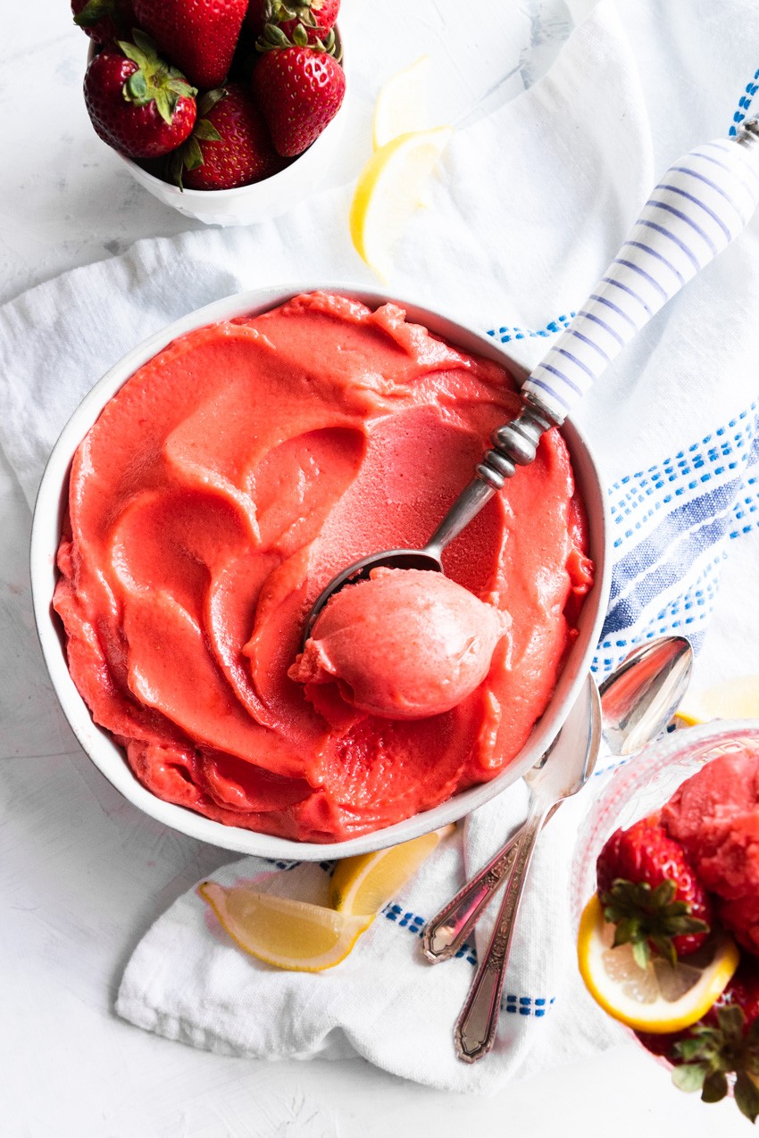 Strawberry Lemonade Sorbet Recipe
