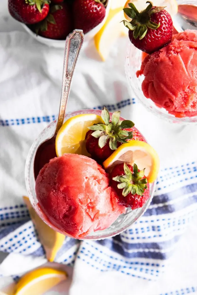 Strawberry Lemonade Sorbet Recipe