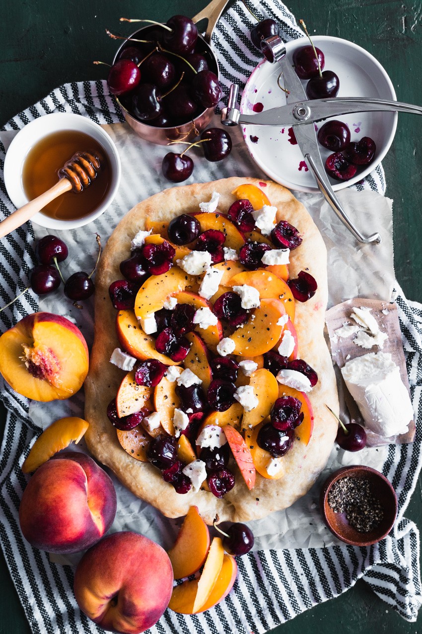 Stone Fruit and Goat Cheese Flatbread