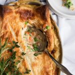 A close up of Puff Pastry Chicken Pot Pie