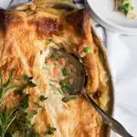 A close up of Puff Pastry Chicken Pot Pie