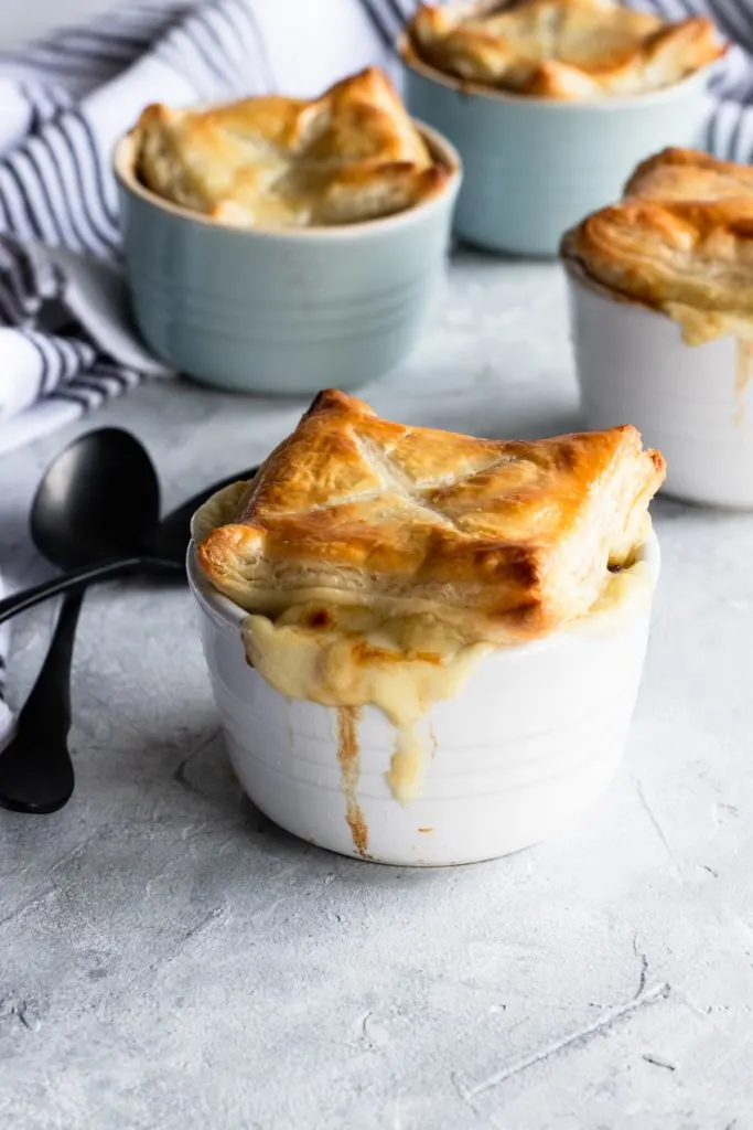 Individual French Onion & Steak Puff Pastry Pies