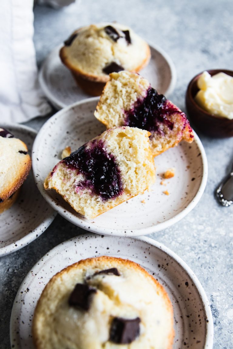 A jam filled Sourdough Muffin