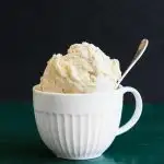 Homemade Vanilla Bean Ice Cream in a mug