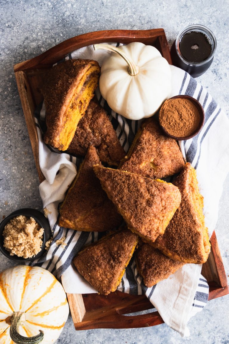 A tray of Pumpkin Maple Scones