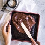 Easy Sourdough Chocolate Cake with Fudge Frosting on top