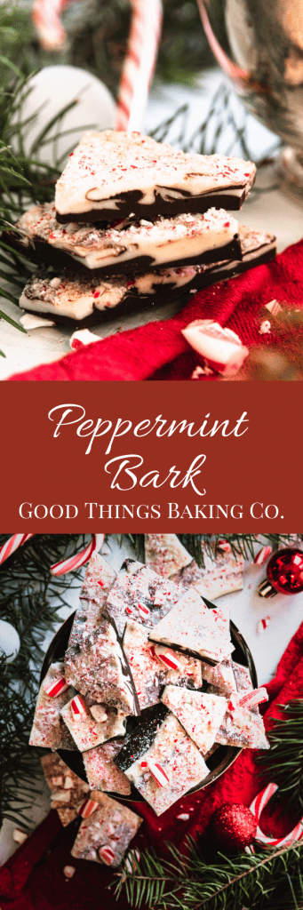 Long Pinterest Graphic for Easy Peppermint Bark