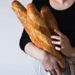 Crusty, freshly baked French baguettes