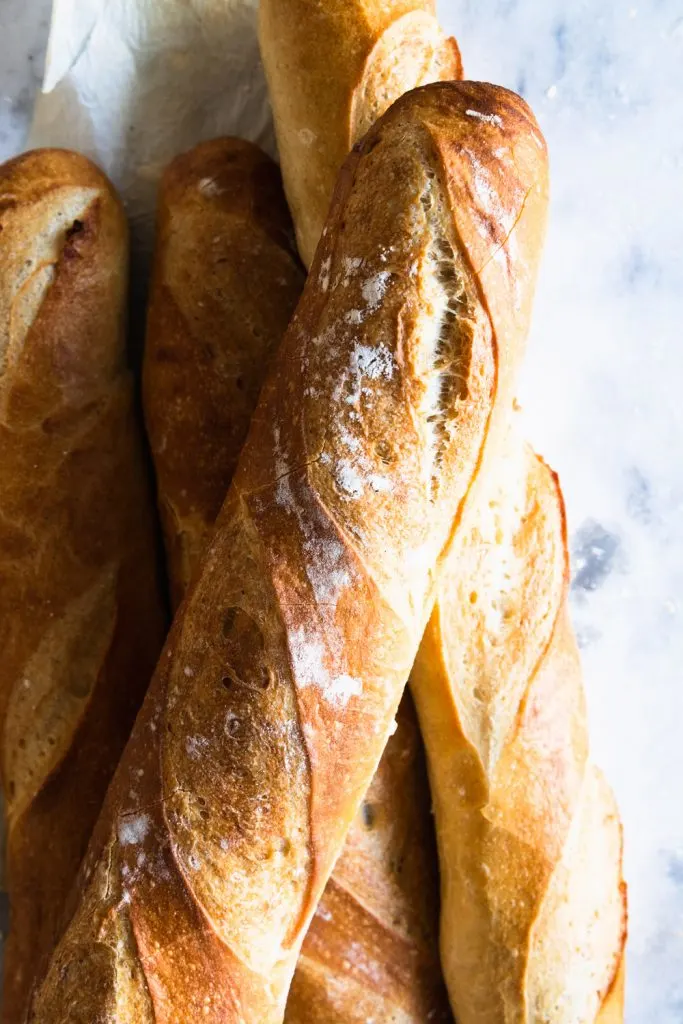 Crusty, freshly baked French Baguettes