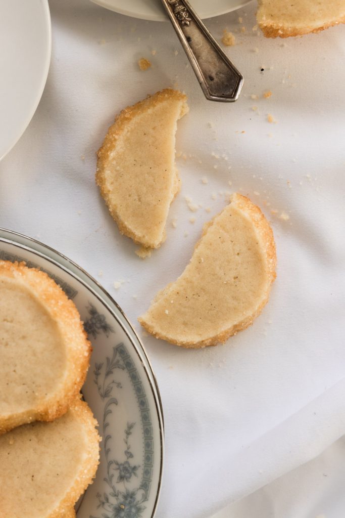 A tender, crumbly vanilla sable cookie