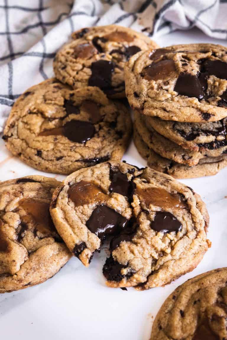 Browned Butter Toffee Chocolate Chunk Cookies