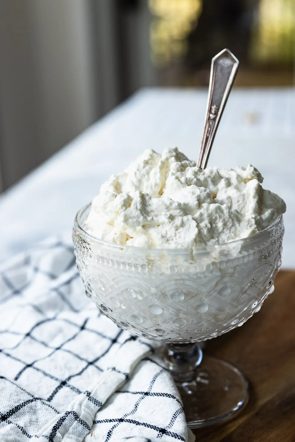 A bowl of stabilized whipped cream