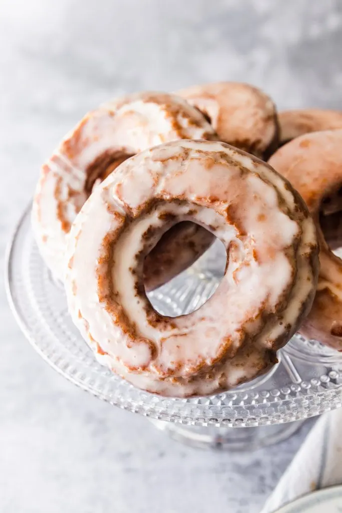 A plate of old-fashioned sour cream donuts.