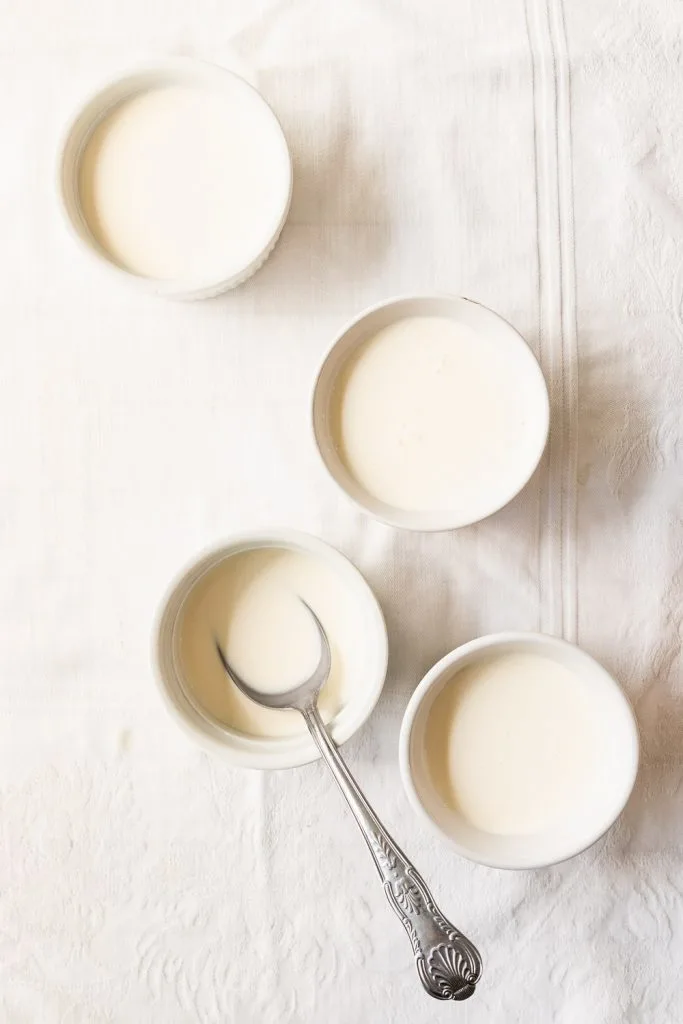 This recipe for panna cotta makes four large or 6 small panna cottas.