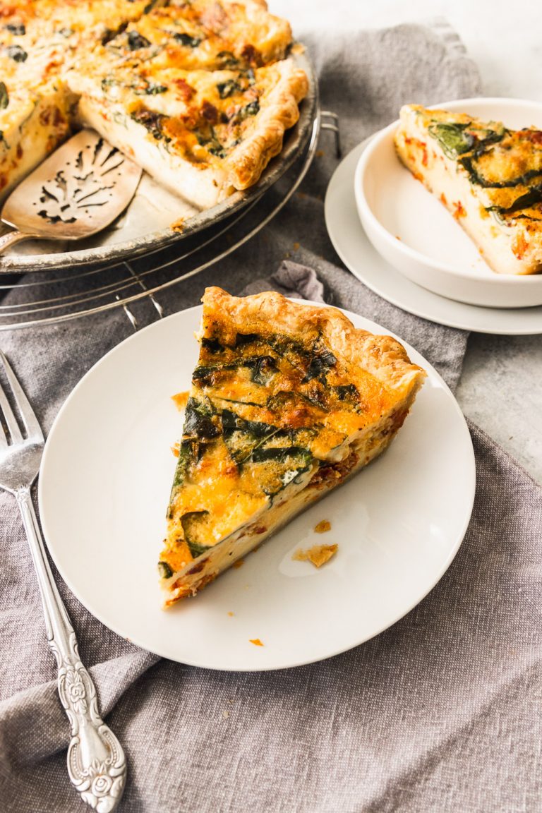 Sun Dried Tomato, Spinach, and Gouda Quiche - Good Things Baking Co