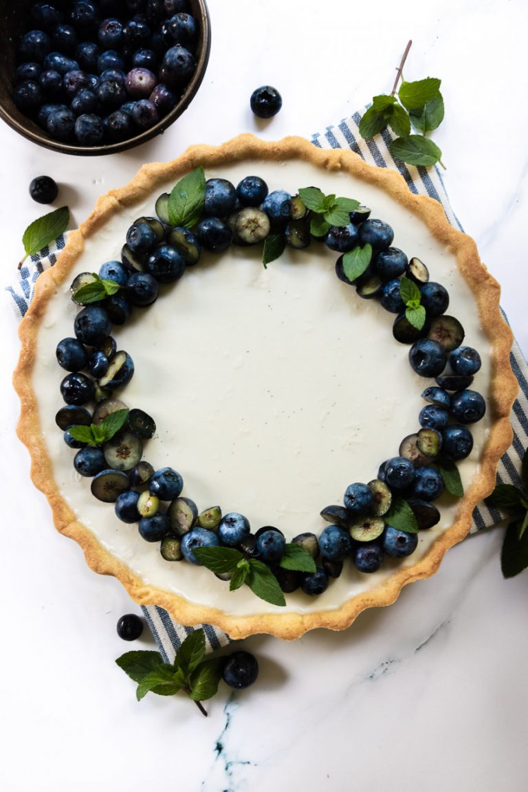 Blueberry Panna Cotta Tart