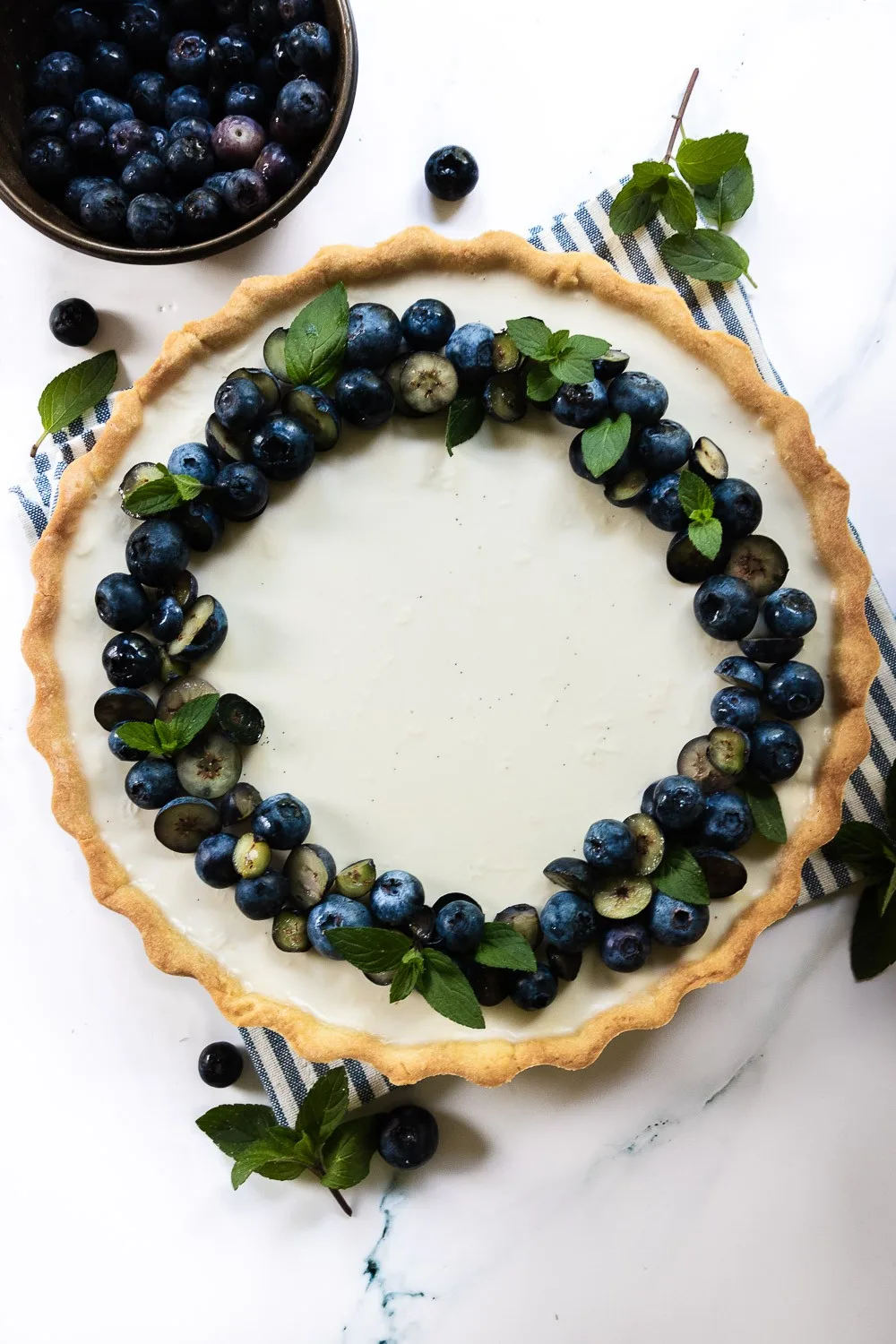 Blueberry panna cotta tart