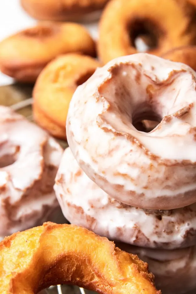 This recipe for donut glaze will give you a donut-shop style glaze that dries into a thin, crackly layer of glaze.
