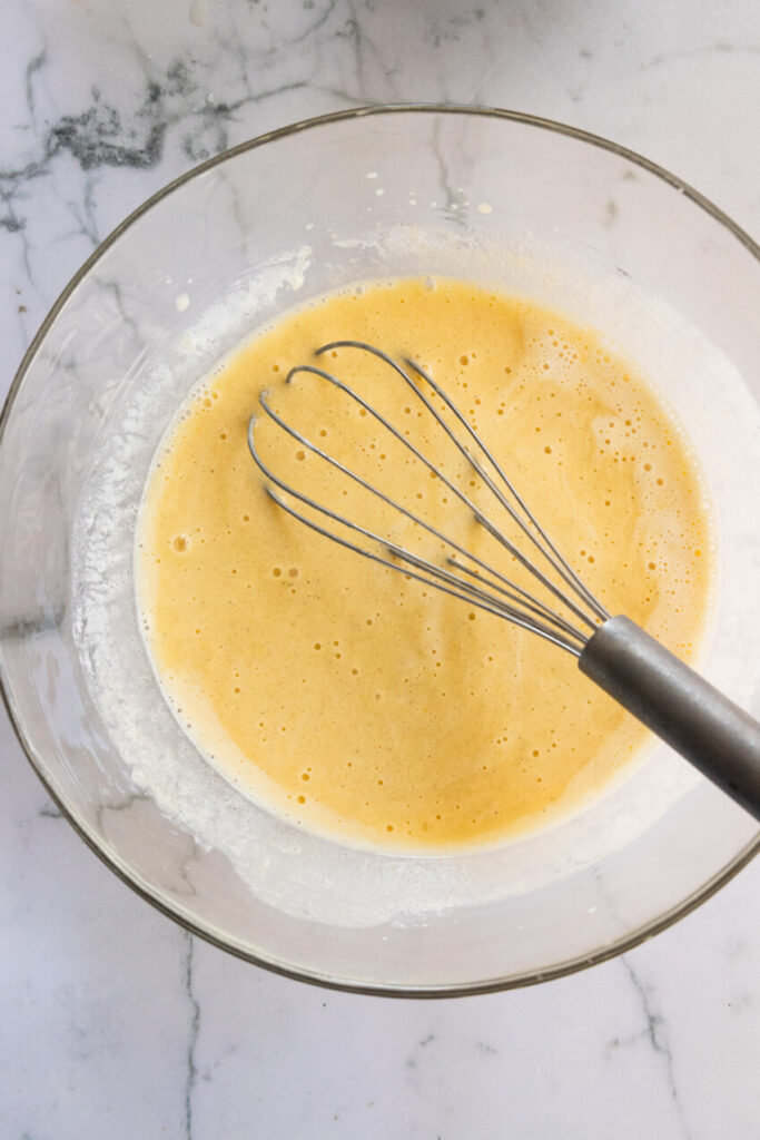 All of the wet ingredients, whisked together until smooth.