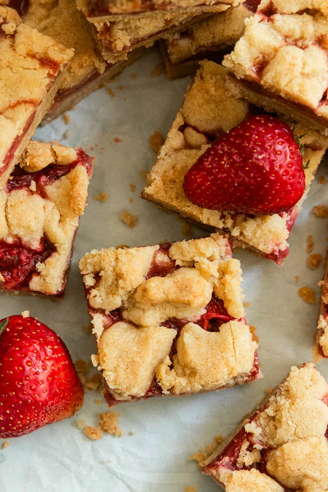 Strawberry shortbread bars.